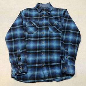 Jachs MFG Heritage Flannel Men's Size Small Dark Blue Plaid Outdoors Workwear